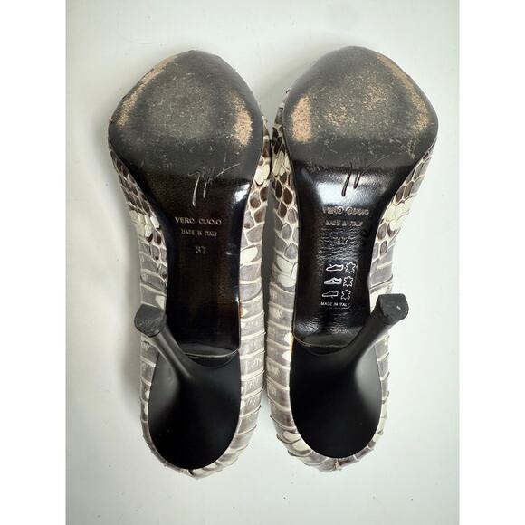 Giuseppe Zanotti Python Print Peep Toe Heels size 37 - Picture 5 of 12